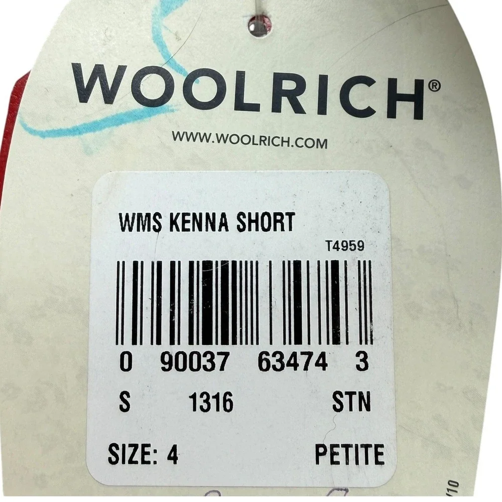 Woolrich Womens Shorts 4 Petite Kenna Stone Beige 100% Cotton Solid Chino Hiking